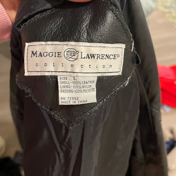 MAGGIE LAWRENCE leather jacket size large - Picture 3 of 6